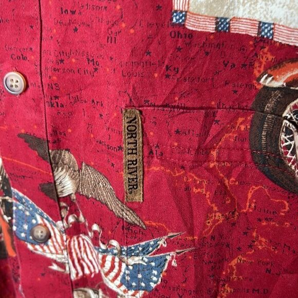 North River Outfitters Vintage Motorcycle Americana Button Down Shirt. Size XL. - Picture 8 of 8